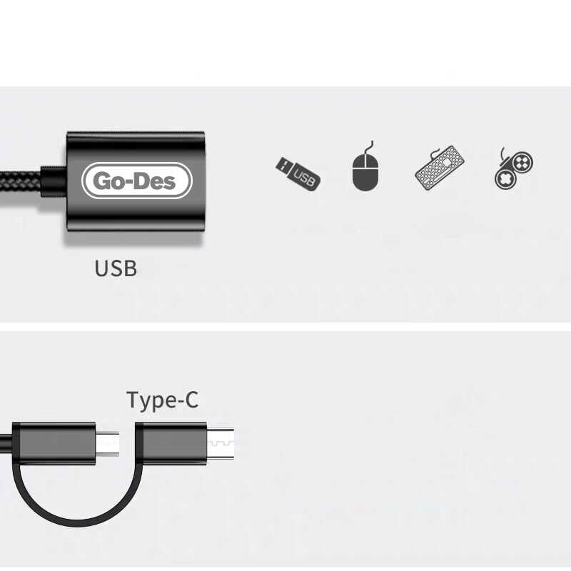 Go Des GD-CT033 2 in 1 Micro - Type-C Otg - 2 Go Des GD-CT033 2 in 1 Micro - Type-C Otg - 2
